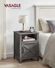 Vasagle Liry Collection - Farmhouse Nightstand Barn Door Set Of 2 Bedside Table