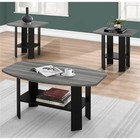 Table Set 3pcs Set Coffee End Side Accent Living Room Laminate Black