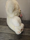 Dan Dee Teddy Precious Jr Bear Plush 13  White With Pink Bowtie   Satin Feet Htf