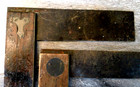 Pair Of Vintage Squares With Wood   Brass Rough Shape Cool Decor Pieces