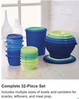 Tupperware Heritage Collection 32-piece Food Storage Container Set Blue 1972978
