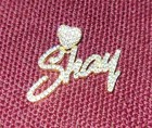 2 20ct Natural Moissanite Tester Pass Custom Name Pendant 14k Yellow Gold Finish