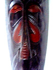 Vintage 19 In  African Hand Carved Painted Antique Wood Wall Hanging Mask