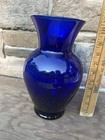 Vintage Colbalt Blue Glass Flower Vase     10 5    Tall 