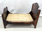 Vintage Antique Primitive Doll Bed Wood Wooden Folk Art Salesman Sample  
