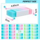 24 Pcs Cute Rubber Colored Kawaii Erasers For Kids Drawing Writing Aesthetic    