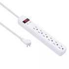 3 Ft  6-outlet Power Strip Surge Protector  White  4-pack 