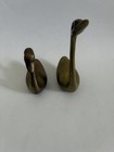 Vintage Set Of 2  pair  Brass Swans Figurines Mid-century Modern Mcm Solid