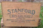 Vintage Stanford Brand Wooden Crate box - California Prune   Apricot Growers