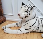 Jumbo Large 37  Melissa   Doug White Tiger Plush  Stuffed Animal Vtg