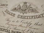 Uk 1853 Share Certificate Oriental Bank Royal Charter 25 Sterling Bond Loan