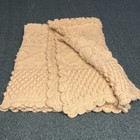 Vintage Afghan Blanket Hand Crocheted Cream White Throw Knitted 56x46