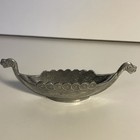 Vintage Mini Handstopt Troll-tinn Pewter Norwegian Viking Ship Boat