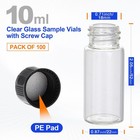 100pcs 10ml Glass Vials W  Screw Cap Liquid Sample Vials Clear Lab Small Bottle