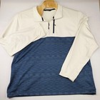 The North Face Mens Xxl Pullover Quarter Zip Beige Blue Patterned Jacket