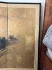 Vintage Japanese 66  X 36  4-panel Folding Byobu Silk Screen Divider Art - Read
