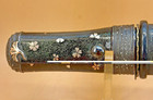 Japanese Edo Tanto Sword Dragon Kozuka Silver Inlay Shakudo Mounts
