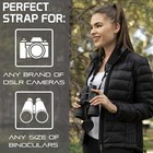 Neoprene Neck Shoulder Strap For Cameras And Binoculars - Comfortable Grey 