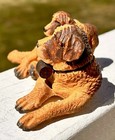 Jobin Brienz Hand Carved Wood St Bernard Rescue Dog And Puppy Figurine