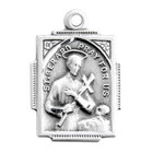  925 Sterling Silver Saint St  Gerard Square Medal Pendant Necklace  18  Chain