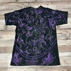 Liquid Blue Shirt Large Black Vintage 90s Constellation Stars Astrology Glow