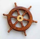 Brass 12 Inch Wooden Nautical Ship Wheel - Nautical Home Handcrafted Decoration