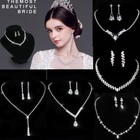 Crystal Rhinestone Bridal Bride Wedding Jewelry Set Earrings   Necklace Fashion 