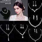 Fashion Rhinestone Bridal Bride Crystal Wedding Jewelry Set Necklace Earrings 