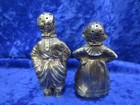 Pair Victorian C1900 Dutch Solid Silver Boy Girl Figural Salt Pepper 65 8 Grams