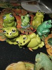 Vtg Lot 13 Mini Frogs Figurines Lot 1980s-90s Assorted Stone  Ceramic   Plastic 