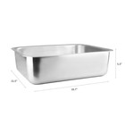 Stainless Steel Open Top Cat Litter Pan Non Stick Odor Resistant Litter Box