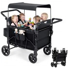 4 Seater Wagon Stroller Premium All-terrain Wagon For Kids W  Tray Pull Handle