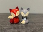 Sweetie Fox Salt   Pepper Shaker Set Ceramic Tableware Hand Painted Whimsical