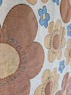 Retro Flower Power Woven Blanket   Vintage Inspired Tapestry   Boho Throw