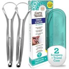 Tongue Scraper For Adults  2 Pack  With Travel Case  420 Medical-grade 100 