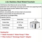 Cat Water Fountain Stainless Steel 74oz 2 2l Automatic Pet Dog Water Fountain
