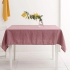 100  Stone-washed Linen Solid Table Cover natural Fabric Tablecloth Dining Room