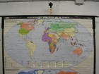 School Wall Map Old World Map 20th Century 173x192 Vintage World Map  1957