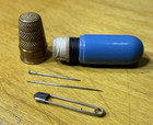 Vtg Depose Mini Sewing Kit Travel Case Thimble Thread Needle Germany Miniature