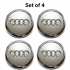 69mm Audi Silver Wheel Center Hub Caps     Set Of 4     Replacement Center Caps