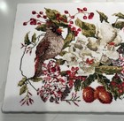 Cardinals Berries Flowers Christmas Cross Stitch  Completed- Marie Barber 2011