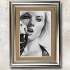 Original Charcoal Drawing  Beautiful Girl Portrait  Black And White Art