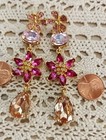 Luxury Vintage Style Oscar De La Renta Goldtone   Crystal  Drop Earrings