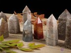 Garden Quartz Crystal Tower - Crystal Wand Points  Obelisk  Home Decor  E1560