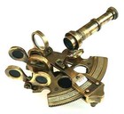 Vintage Maritime Brass Nautical Sextant Leather Case Kelvin Hughes London 1917