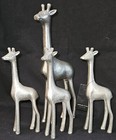 Lot Of 4 H s Collection Aluminum Giraffe Figurines Statue Decor Collection Metal