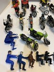 Large Lot Of Vintage Toy Motorcycles   Riders -  Toy Lot Mixed Years And Makers