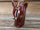 Vintage Mcm 1950s Redware Horse Head Spiral Back Bank Western Decor Japan Kitsch