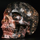 5 0  Pink   Black Rhodonite Carved Crystal Skull super Realistic crystal Healing
