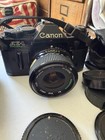 Canon Ae-1 Program Black 35mm Slr Film Camera W Fd 35-105 1 3 5 Macro   28mm